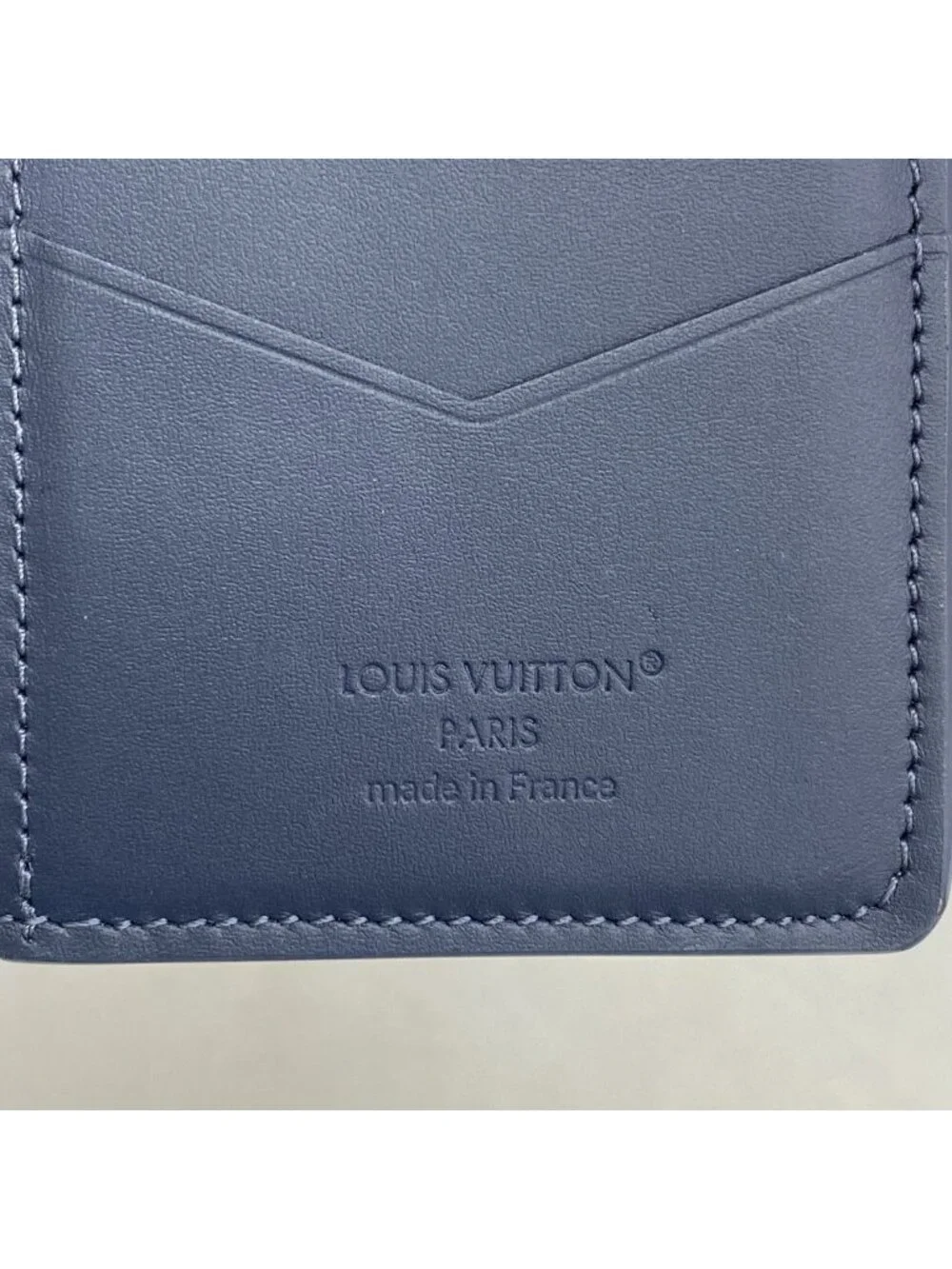 Louis Vuitton Card Case Monogram Shadow Organizer de Poche Blue Marine